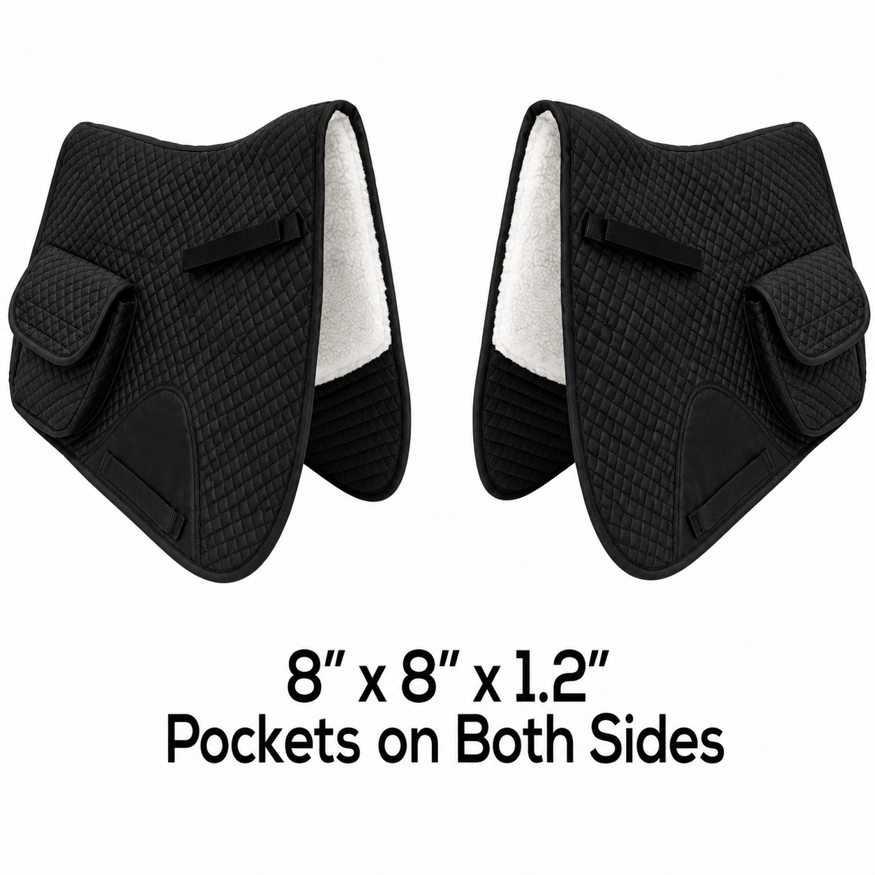 Derby Originals All Purpose English Saddle Pad with Pockets Half Fleece lined for Shock Absorbing Wither Relief Design for comfort and Trail Riding.