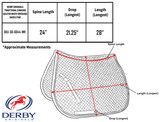 Copy of Derby Originals Traditional Diamond Quilted White Dressage Saddle Pad with Gold Rope Trim
