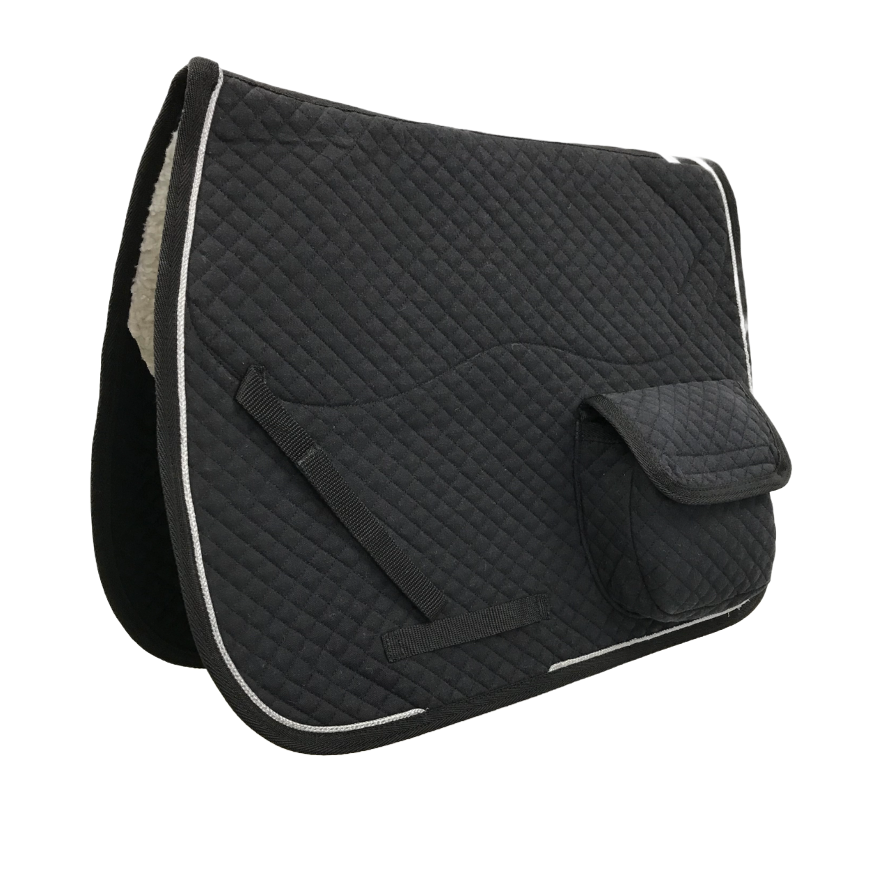 Derby Originals Dressage / Australian Saddle Pad with Pockets and Half Fleece Lining Black color