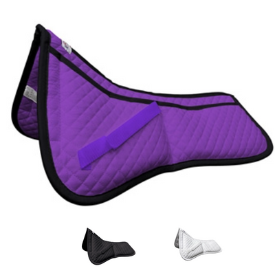 Derby Contoured Correction All Purpose Quilted English Half Saddle Pad with Therapeutic Removable Support Memory Foam Pockets for all Disciplines