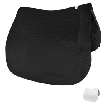 Derby Originals Semi Fleece Lined English Dressage Saddle Pad with Rolled Fleece