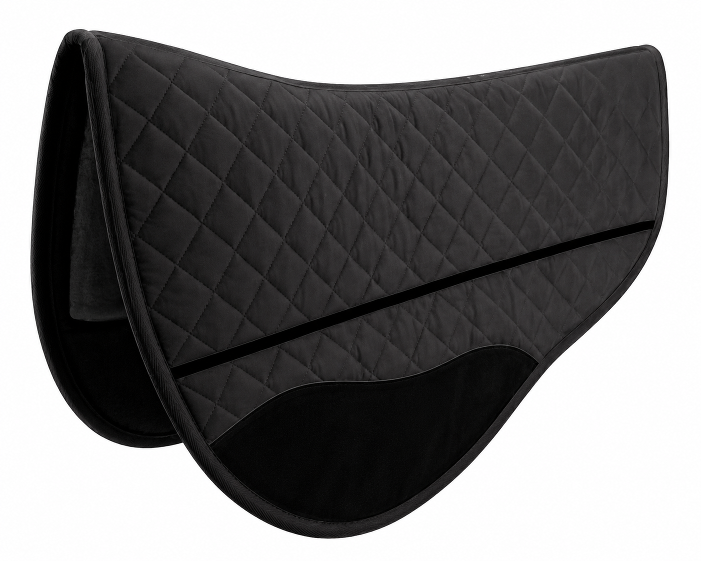 Tahoe Tack Contoured Western Barrel Saddle Pad, 27" x 31" – Double Fleece & Wool Felt Padding, Quilted Cotton Blend, Suede Wear Leathers, Non-Slip Bottom, Round Skirt Saddle Pad for Horses