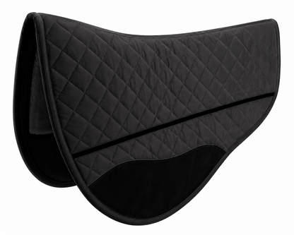 Tahoe Tack Contoured Western Barrel Saddle Pad, 27" x 31" – Double Fleece & Wool Felt Padding, Quilted Cotton Blend, Suede Wear Leathers, Non-Slip Bottom, Round Skirt Saddle Pad for Horses