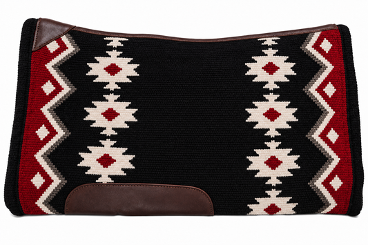 Tahoe Heritage Heavy Duty Horse Western Saddle Pad, Contour Fit, NZ Wool, Memory Wool Blend Felt Core, 3/4 Inch Thick, 34 x 38 Inch