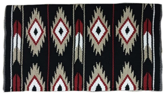 Heavy Duty Contour Fit Ancient Navajo NZ Wool Western Saddle Pad with Memory Wool Blend Felt Core 3/4" Lining 34" X 38" By Tahoe Tack