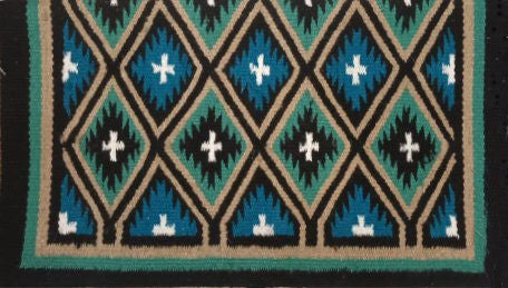 Native Navajo And Cross Heavy Duty Contour Fit NZ Wool Western Saddle Pad with Memory Wool Blend Felt Core 3/4" & Fleece Lining 34" X 38" By Tahoe Tack