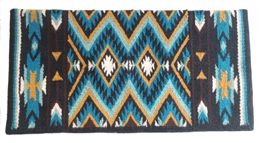 Tahoe Tack Turquoise Navajo Collection NZ Wool  34" X 36" Western Saddle Blanket