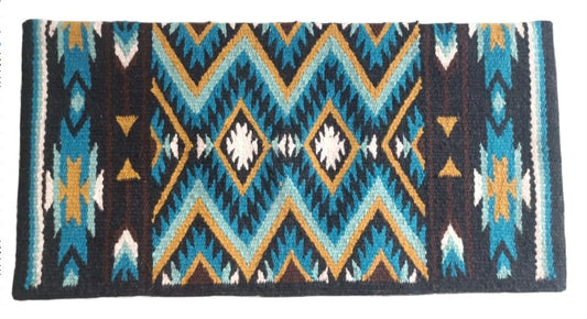 Tahoe Tack Turquoise Navajo Collection NZ Wool  34" X 36" Western Saddle Blanket