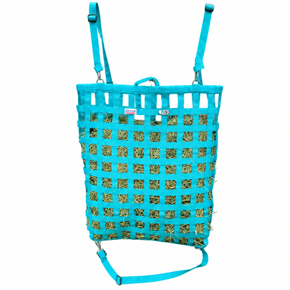 Tahoe Patented Slow Feed Hay Bag – 4-Sided Design with Super Tough Bottom, Easy-Fill Top, 2"x2" Openings, Holds 4 Flakes, Covered, Durable & Dust-Draining