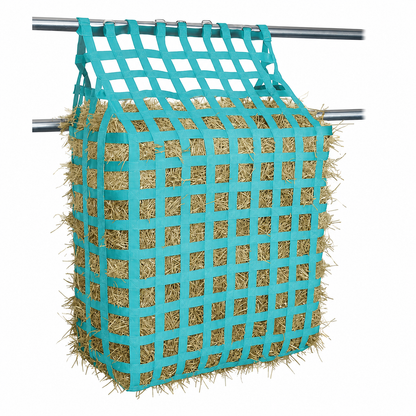 Tahoe Web Gate Slow Feed Hay Feeder – 2" Openings, Easy-Fill, Quick Strap Mounting, Holds 5–6 Flakes, Durable & Dust-Draining with Super Tough Bottom