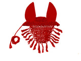 BARGAIN BIN Crochet Horse Fly Veil Ear Bonnet with Fringe