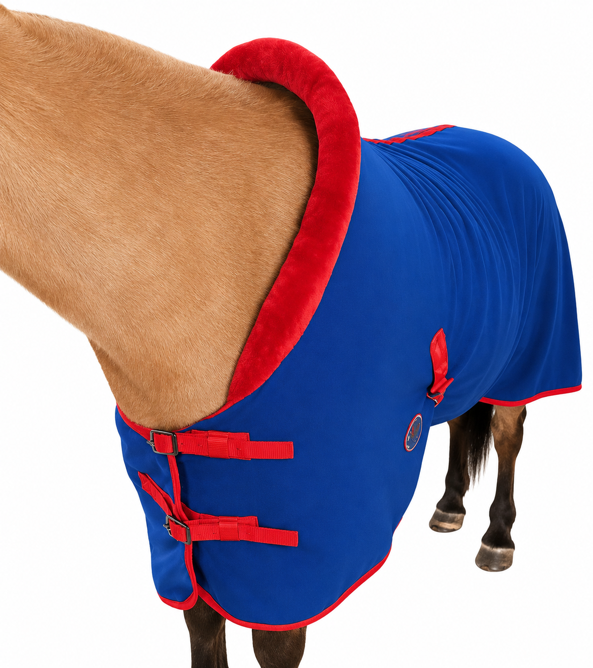Derby Originals Polar Fleece Horse Cooler Blanket - Moisture Wicking All Season Stable Sheet & Blanket Liner with Plush Fleece Collar, Double Front Buckles & Crossed Surcingles