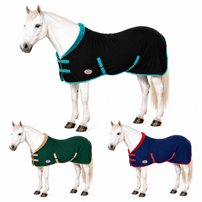 Derby Originals Polar Fleece Horse Cooler Blanket, Moisture Wicking All Season Stable Sheet & Blanket Liner with Plush Fleece Collar, Double Front Buckles & Crossed Surcingles