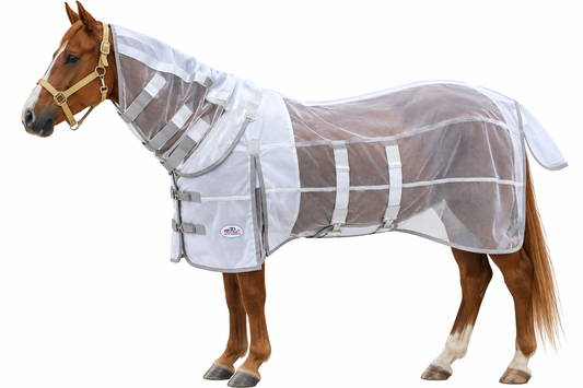 Derby Originals Ultimate Horse Fly Sheet with Removable Neck Cover, Fine Mesh, Belly Band, Reflective Trim