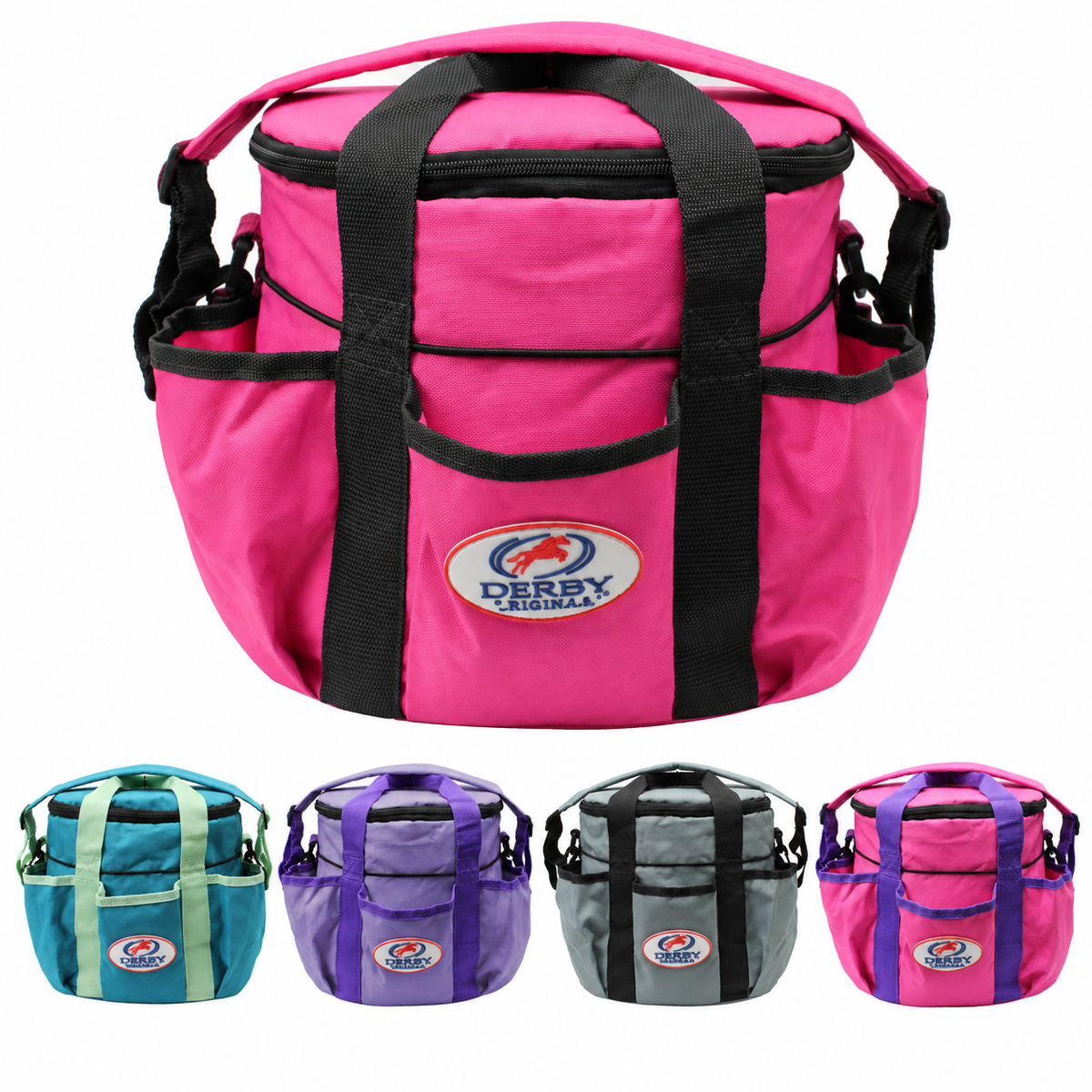 Derby Originals Premium Comfort Large Horse & Dog Grooming Tote Bag, Pet Grooming Supply Organizer with 6 Exterior Pockets, Removable Padded Shoulder Strap