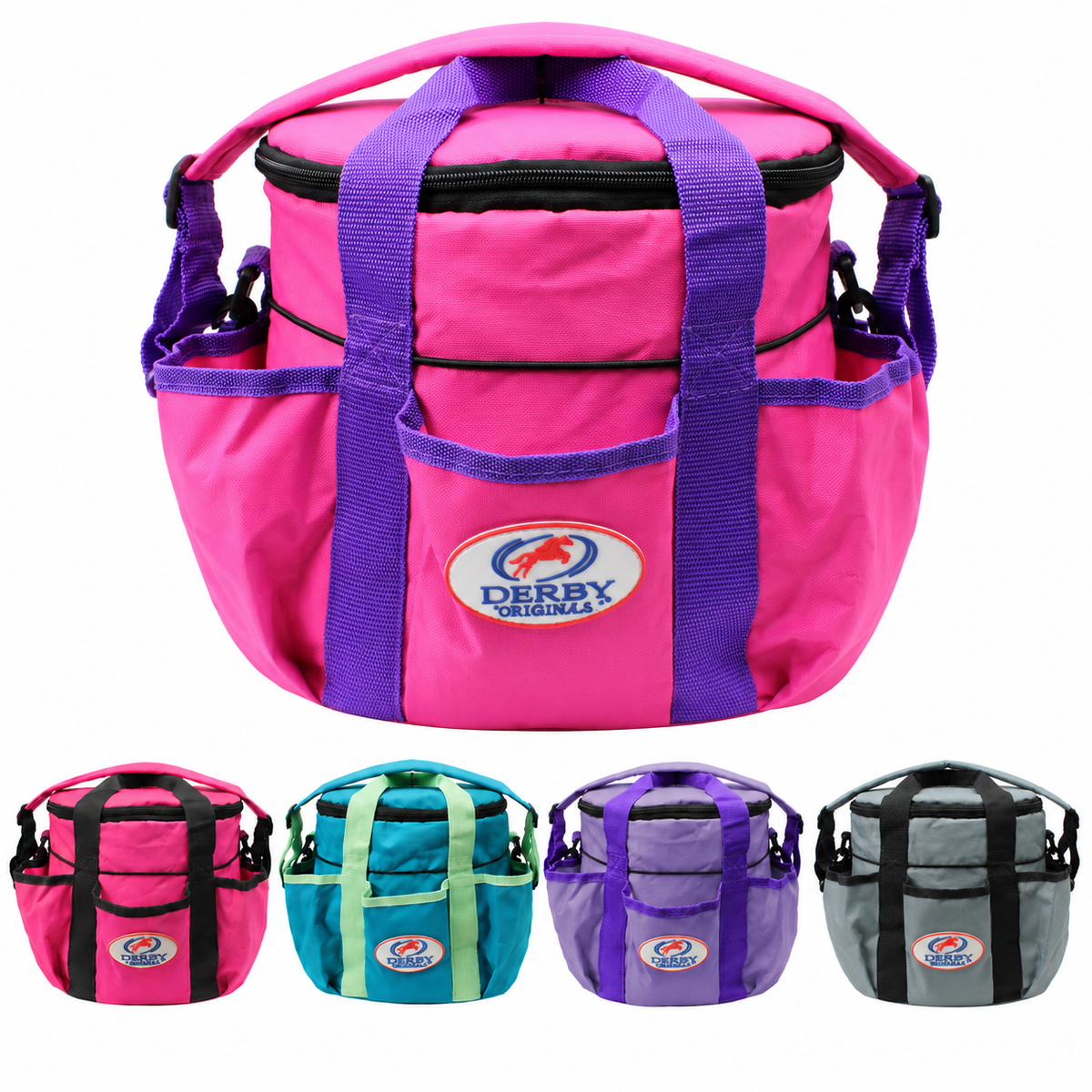 Derby Originals Premium Comfort Large Horse & Dog Grooming Tote Bag, Pet Grooming Supply Organizer with 6 Exterior Pockets, Removable Padded Shoulder Strap