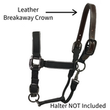 Derby Originals Double Layered, Double Stitched Replacement Leather Breakaway Crown for Horse Halters