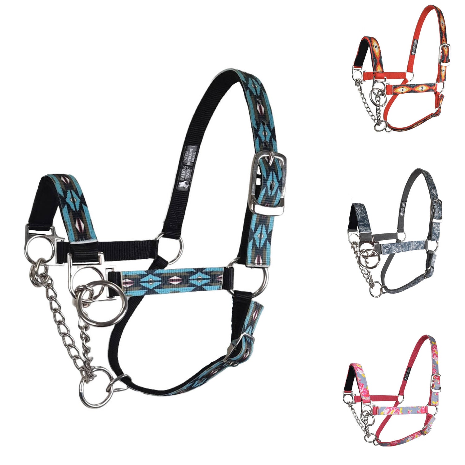 Tahoe Tack Nylon Overlay Cattle Restraint Halter with Padded Noseband