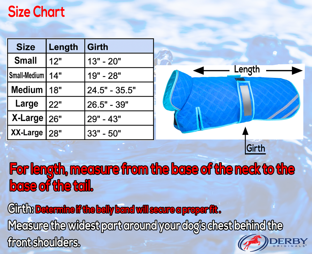 Derby Originals Hydro Cooling Dog Jacket – Evaporative Cooling Vest with Adjustable Belly Band, Reflective Trim & Harness Opening, Lightweight Summer Coat for Dogs