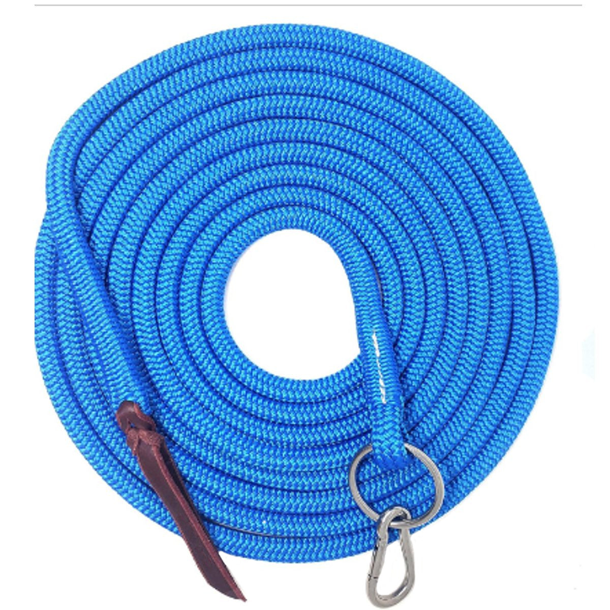 Tahoe Tack Heavy Duty 22 Ft Horse Lunge Line – Double Braided Yacht Rope with Stainless Steel O-Ring, Carabiner & Leather Popper – 1-Year Warranty