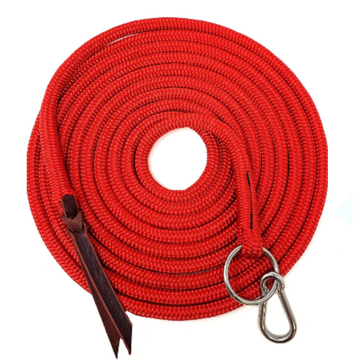 Tahoe Tack Heavy Duty 22 Ft Horse Lunge Line – Double Braided Yacht Rope with Stainless Steel O-Ring, Carabiner & Leather Popper – 1-Year Warranty