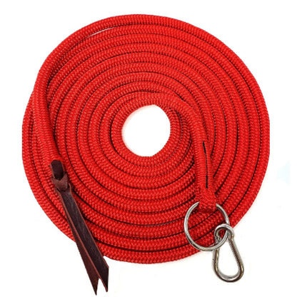 Tahoe Tack Heavy Duty 22 Ft Horse Lunge Line – Double Braided Yacht Rope with Stainless Steel O-Ring, Carabiner & Leather Popper – 1-Year Warranty