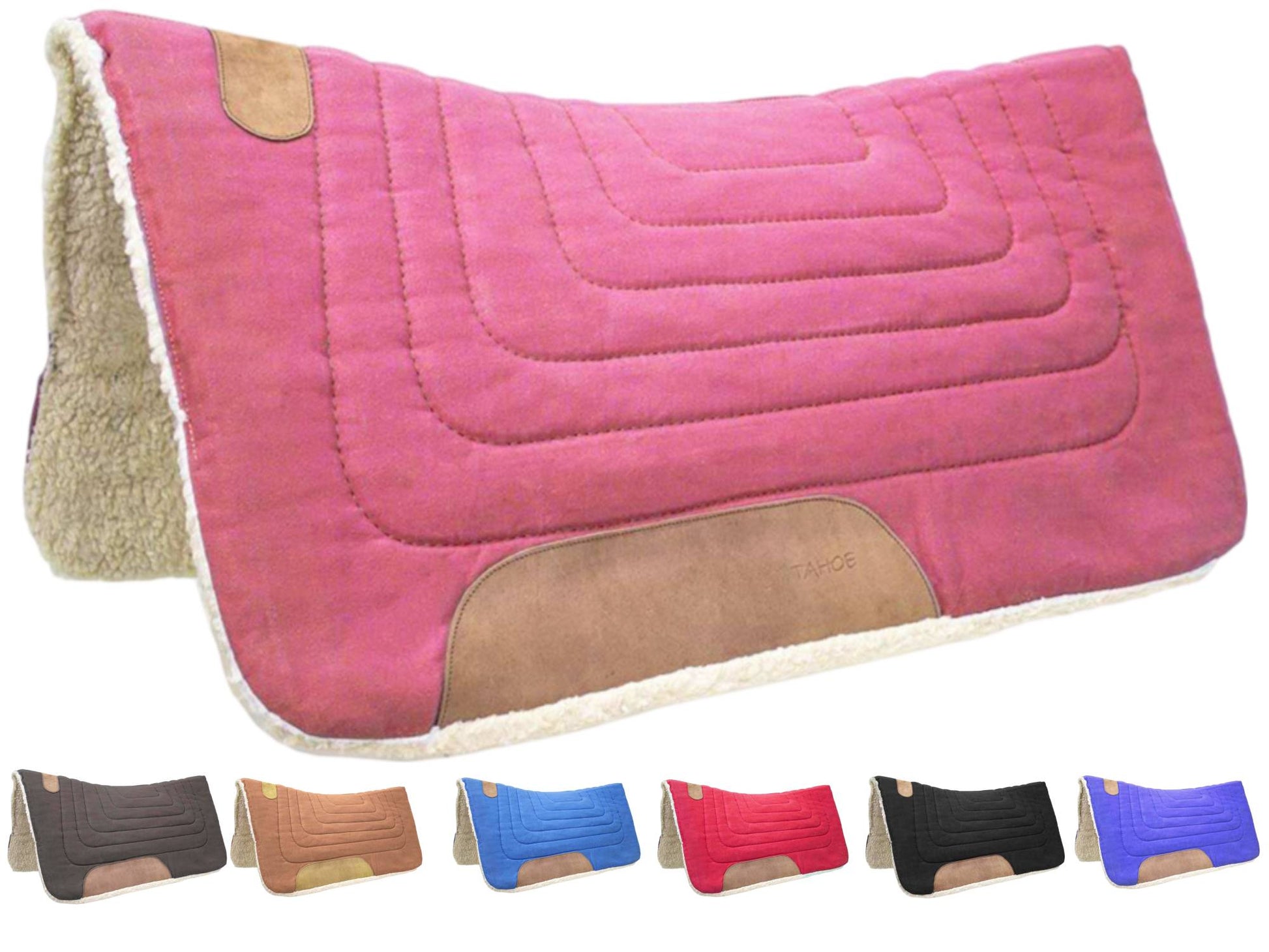 Pink Tahoe Tack Western Canvas Contoured Wool Felt Extra Comfort Saddle Pad