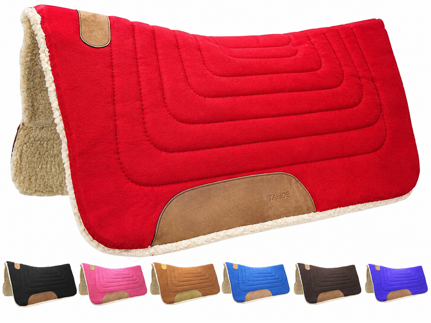 Tahoe Tack Western Canvas Contoured Wool Felt Extra Comfort Saddle Pad