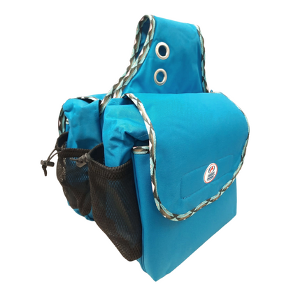 TAHOE Padded Triple Layer 1200D Nylon Saddle Bags For Trail Riding 1 Year Warranty With 2 Pockets For Water Bottles