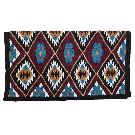 Tahoe Tack Burgundy Navajo Collection New Zealand Wool  34" X 36" Western Saddle Blanket
