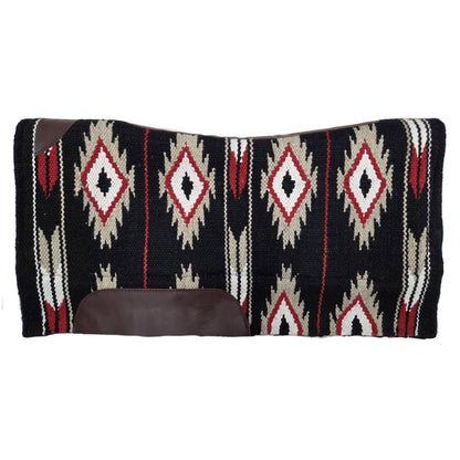 Tahoe Heritage Heavy Duty Contour Fit NZ Wool Western Saddle Pad with Memory Wool Blend Felt Core, 3/4" Thick, 34" x 38"