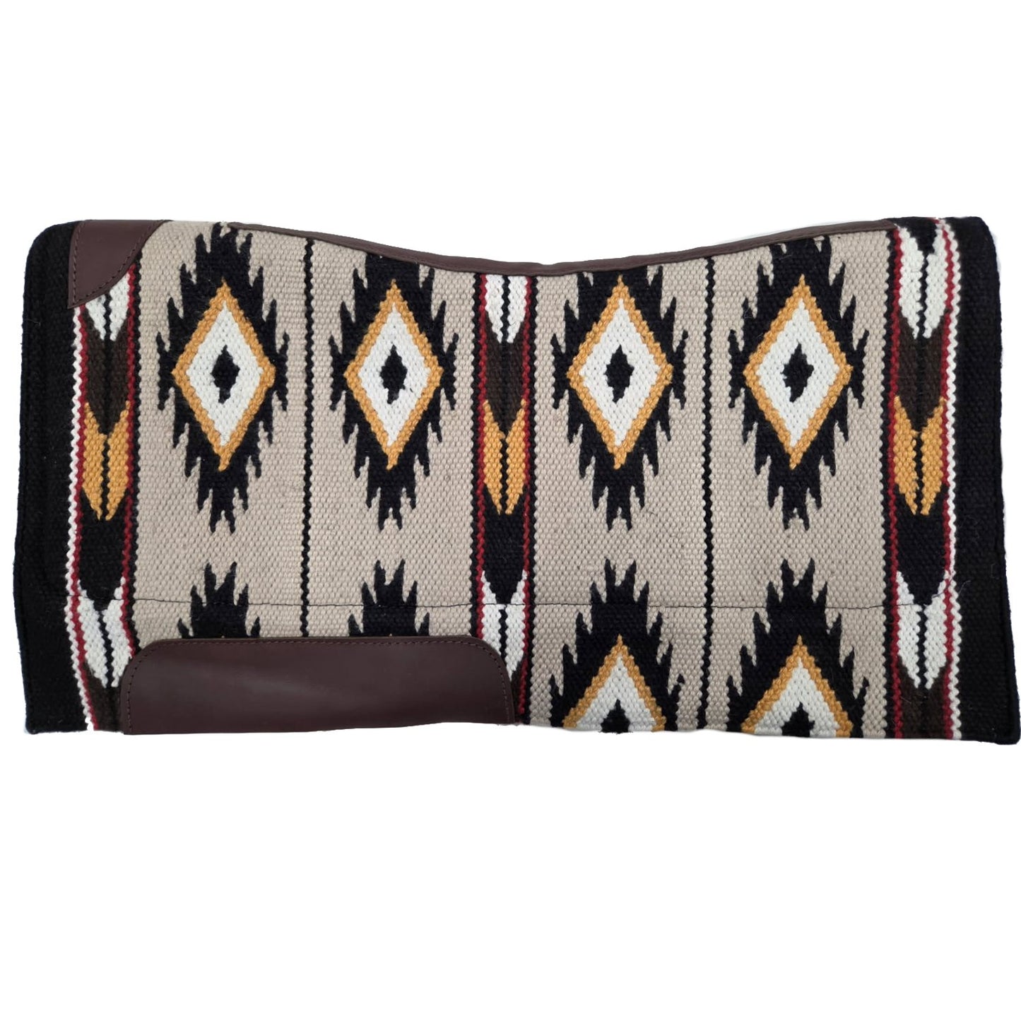 Tahoe Heritage Heavy Duty Contour Fit NZ Wool Western Saddle Pad with Memory Wool Blend Felt Core, 3/4" Thick, 34" x 38"
