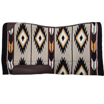 Tahoe Heritage Heavy Duty Contour Fit NZ Wool Western Saddle Pad with Memory Wool Blend Felt Core, 3/4" Thick, 34" x 38"
