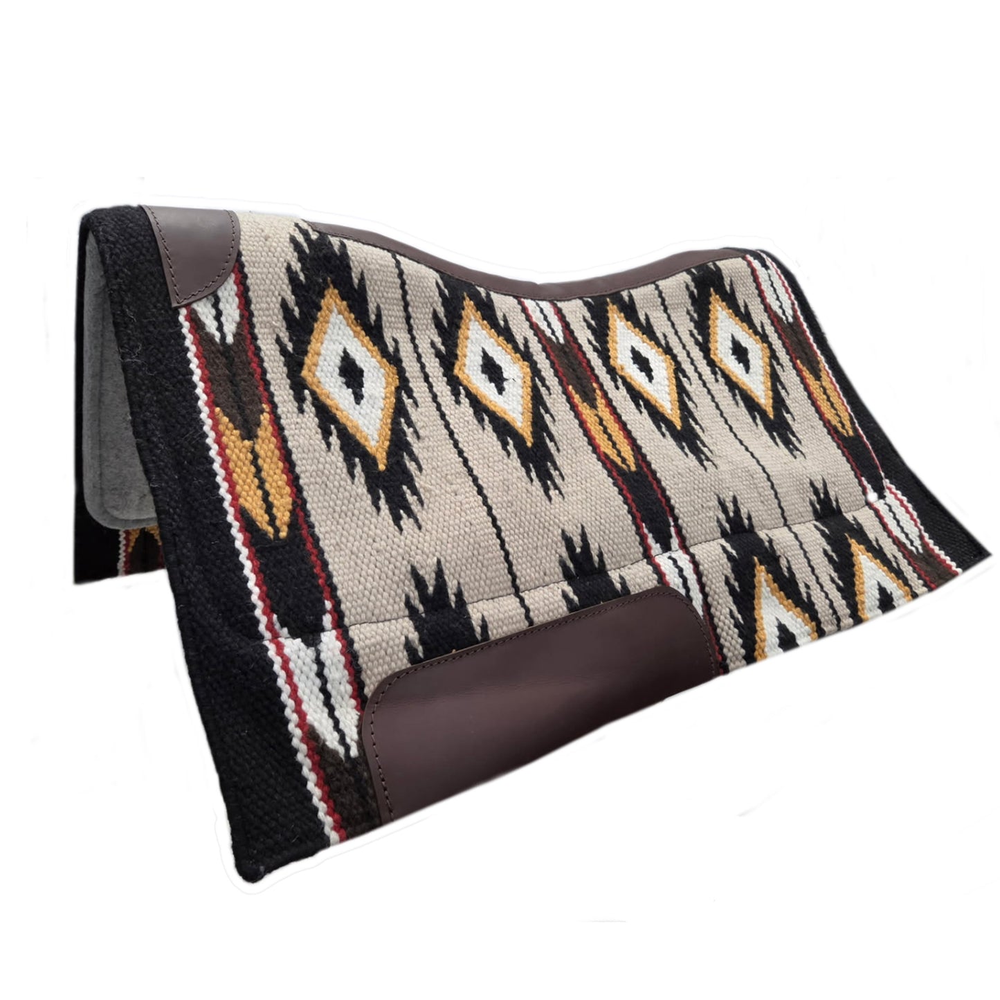 Tahoe Heritage Heavy Duty Contour Fit NZ Wool Western Saddle Pad with Memory Wool Blend Felt Core, 3/4" Thick, 34" x 38"