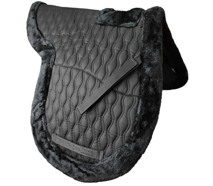 Derby Originals Shaped Wither Relief Dressage English Saddle Pad with Fleece Edging and Contoured Design
