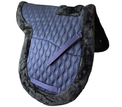 Derby Originals Shaped Wither Relief Dressage English Saddle Pad with Fleece Edging and Contoured Design