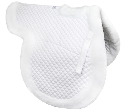 Derby Originals Shaped Wither Relief Dressage English Saddle Pad with Fleece Edging and Contoured Design