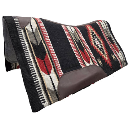 Tahoe Heritage Navajo and Arrows Design Contour Fit New Zealand Wool Western Saddle Pad with Memory Wool Felt 1" Thick Bottom and  34" X 38"