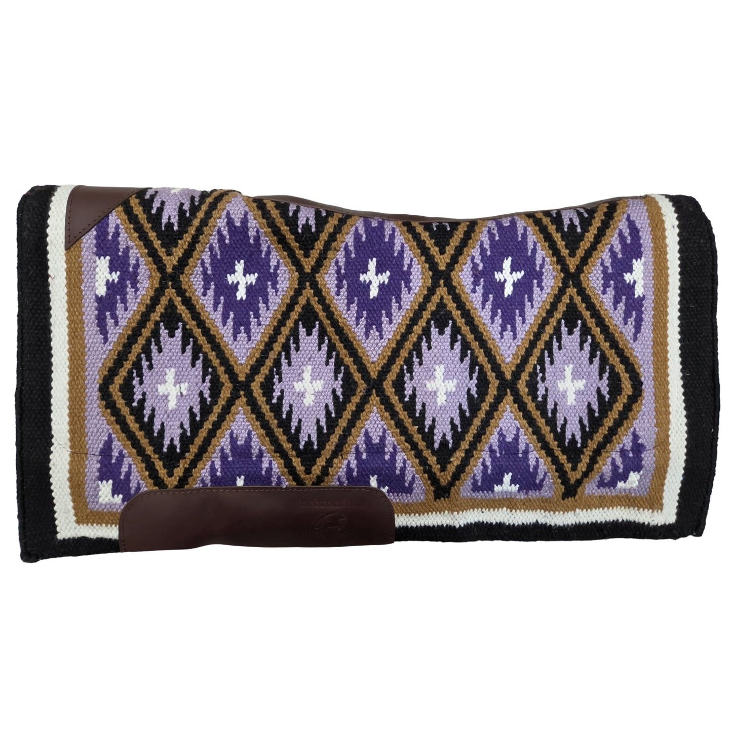 Tahoe Heritage Native Navajo And Cross Heavy Duty Contour Fit New Zealand Wool Western Saddle Pad with Memory Wool Blend Felt Core 3/4" & Fleece Lining 34" X 38" By Tahoe Tack