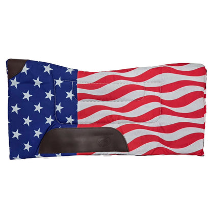 Patriotic Horse Contour Western Saddle Pad With Fleece  Lining 32" x 32" By Tahoe Tack