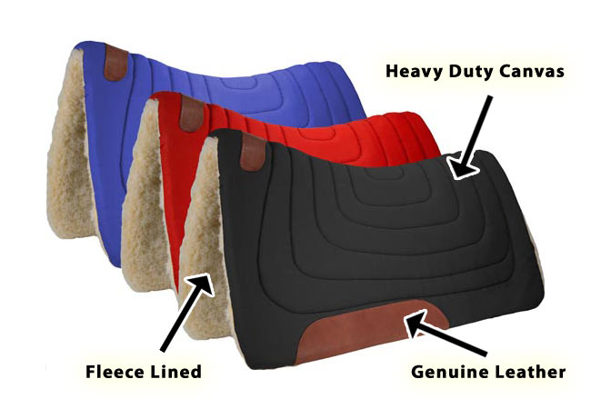 Tahoe Tack Western Canvas Contoured Wool Felt Extra Comfort Saddle Pad