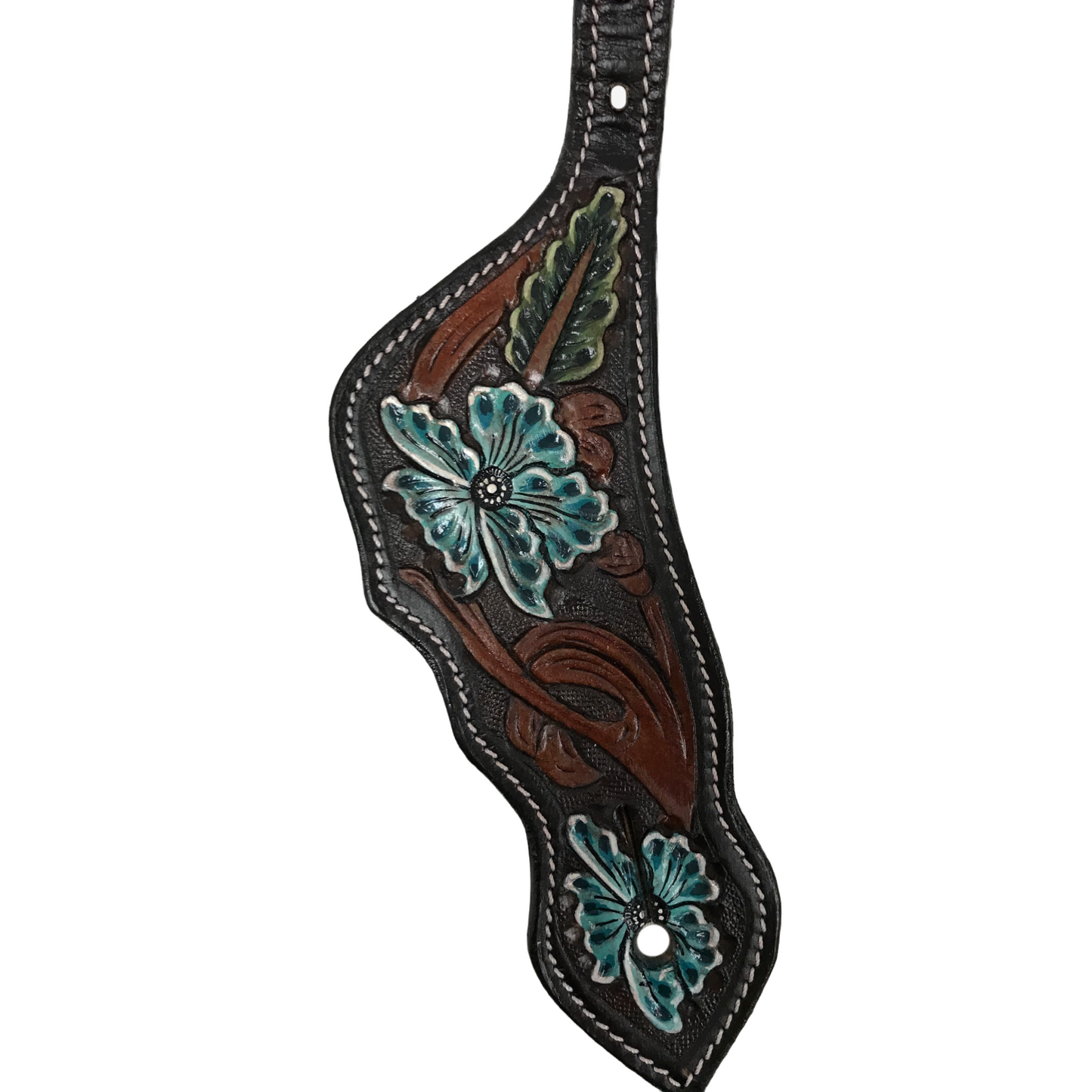 Tahoe Hand Tooled Turquoise Floral and Leaf Leather, Hand Painted Spur  Straps Unisex Pair for Horse Riding, Barrel Racing and Horse Shows