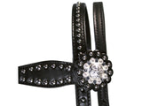 Tahoe Tack Starry Night Show Studded Western Browband Headstall with Matching Reins Full Size