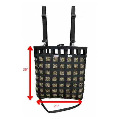 Tahoe Patented Slow Feed Hay Bag – 4-Sided Design with Super Tough Bottom, Easy-Fill Top, 2"x2" Openings, Holds 4 Flakes, Covered, Durable & Dust-Draining