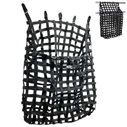 Tahoe Web Gate Slow Feed Hay Feeder – 2" Openings, Easy-Fill, Quick Strap Mounting, Holds 5–6 Flakes, Durable & Dust-Draining with Super Tough Bottom