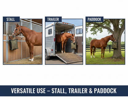 Paris Tack XL Knotless Slow Feed Hay Net – Double-Sided Design with 1000D Mesh Sides, Soft on Muzzles, Holds 6 Flakes