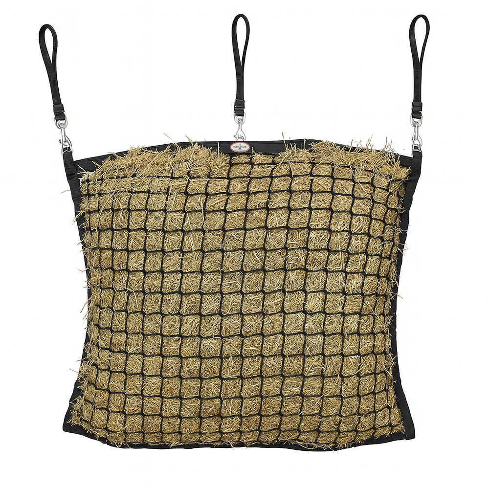 Derby Originals Paris Tack XL Knotless Slow Feed Hay Net – 48"x30", 2" Openings, Soft on Muzzles, with 3 Adjustable Straps for Fence or Stall Hanging