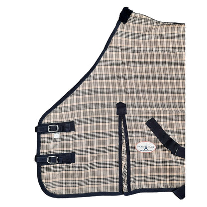 Paris Tack Classic Woven Cotton Navy Beige Plaid Horse Summer Sheet