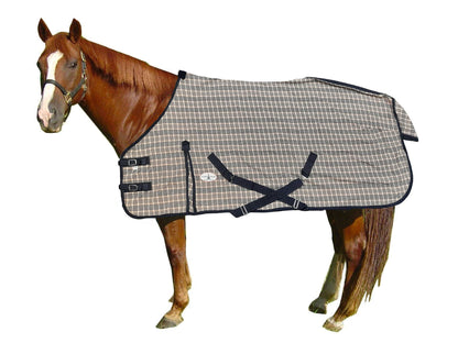 Paris Tack Classic Woven Cotton Navy Beige Plaid Horse Summer Sheet