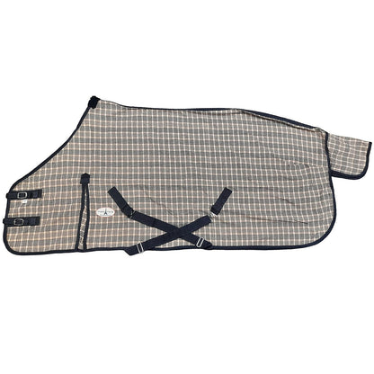 Paris Tack Classic Woven Cotton Navy Beige Plaid Horse Summer Sheet